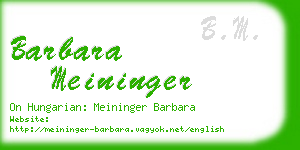 barbara meininger business card